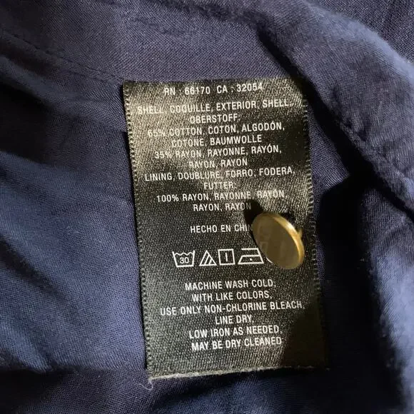 Maeve Anthropologie Winchester Shirt Dress Blue Corduroy Tie Front Women's 8 - Picture 9 of 11